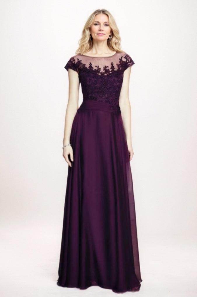 A-Line Maxi Chiffon Mother Of The Bride Dress CM0300 - COCOMELODY